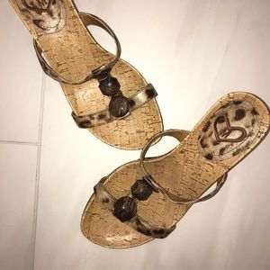 Madeline leopard wedge sandal